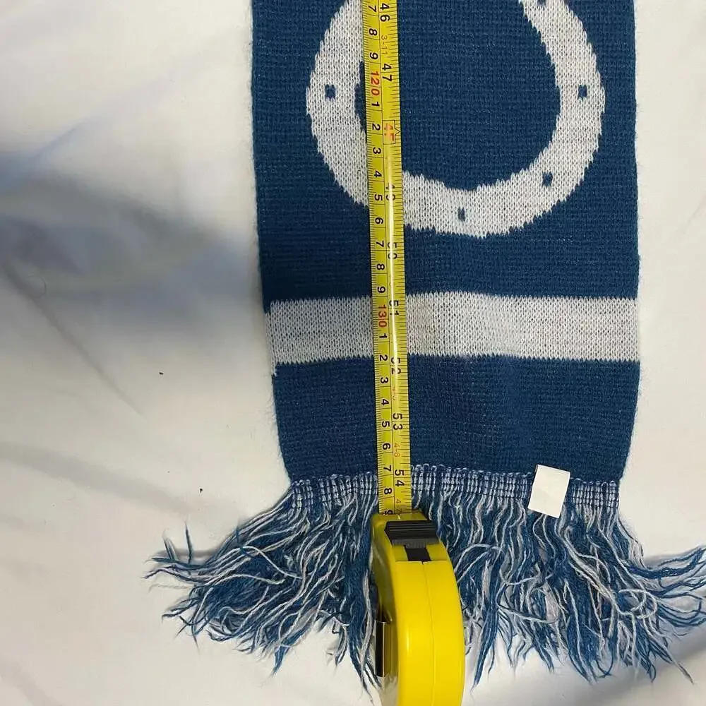 Indianapolis Colts Knit Scarf Blue Gray NFL Football Fringe
